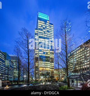 Der Eingang zum Jubiläum Einkaufszentrum in Canary Wharf in London. Stockfoto