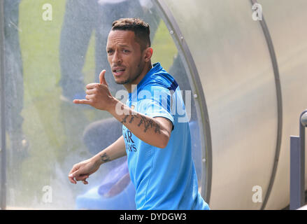 Barcelona, Spanien. 15. April 2014. BARCELONA / Spanien April -15. Adriano in der FC Barcelona Training und Pressekonferenz vor dem Finale der Copa del Rey, die in der Ciudad Deportiva Joan Gamper des FC Barcelona stattfand, '' am 5. April 2014 Foto: Joan Valls/Urbanandsport Nurphoto © Joan Valls/NurPhoto/ZUMAPRESS.com/Alamy Live News Stockfoto