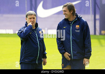 Barcelona, Spanien. 15. April 2014. BARCELONA / Spanien April -15. Gerasrdo Martino in der FC Barcelona Training und Pressekonferenz vor dem Finale der Copa del Rey, die in der Ciudad Deportiva Joan Gamper des FC Barcelona stattfand, '' am 5. April 2014 Foto: Joan Valls/Urbanandsport Nurphoto © Joan Valls/NurPhoto/ZUMAPRESS.com/Alamy Live News Stockfoto