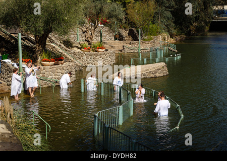 Der Yardenit Taufstelle am Jordan-Fluss in der Nähe von Meer von Galiläa, Israel. Stockfoto