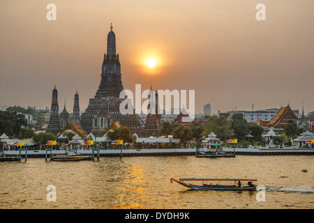 Thailand, Asien, Bangkok, Wat Aron, Architektur, bunte, berühmt, Skyline, Sonnenuntergang, Symbol, touristische, Reise, Tempel, Stockfoto