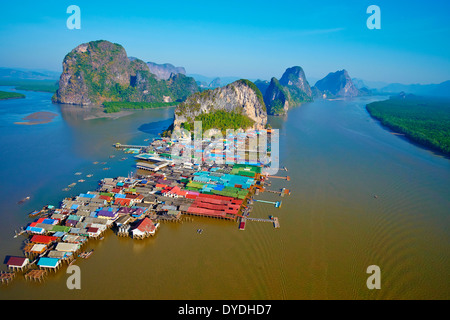 Thailand, Phang Nga Bay, Flotting Fisher Dorf von Koh Panyee Stockfoto