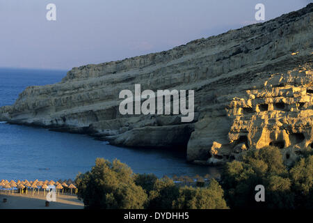 Europa, Griechenland, Griechisch, Höhlen, Insel, Insel, Küste, Kalkstein-Höhlen, Kreta, Matala, Meer, Südeuropa, Strand, Meer, Stockfoto