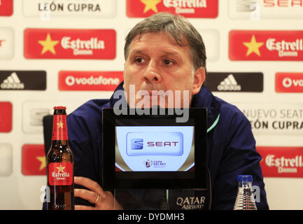 Barcelona, Spanien. 15. April 2014. BARCELONA / Spanien April -15. Gerardo Martino in der FC Barcelona Training und Pressekonferenz vor dem Finale der Copa del Rey, die in der Ciudad Deportiva Joan Gamper des FC Barcelona stattfand, '' am 5. April 2014 Foto: Joan Valls/Urbanandsport Nurphoto © Joan Valls/NurPhoto/ZUMAPRESS.com/Alamy Live News Stockfoto