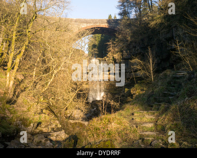 Ashgill Kraft in Cumbria nahe dem Dorf Garrigill ist ein spektakulärer Wasserfall Stockfoto