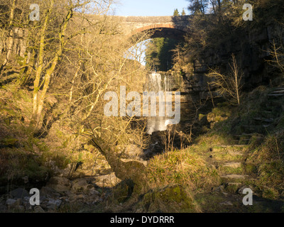 Ashgill Kraft in Cumbria nahe dem Dorf Garrigill ist ein spektakulärer Wasserfall Stockfoto