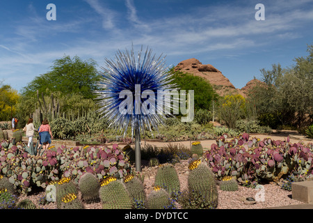 Glas-Skulptur, Desert Botanical Gardens, Phoenix, Arizona, USA Stockfoto