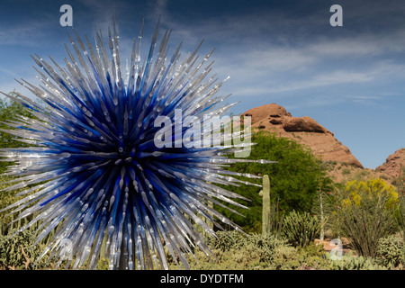 Glas-Skulptur, Desert Botanical Gardens, Phoenix, Arizona, USA Stockfoto