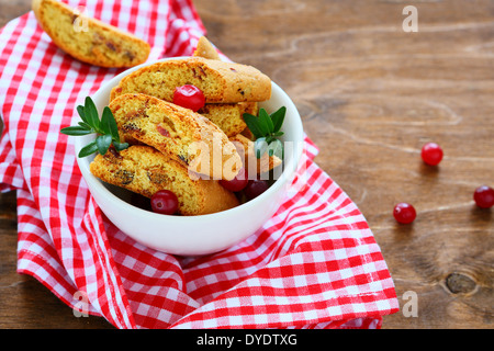 traditionelle italienische Biscotti, Essen Nahaufnahme Stockfoto