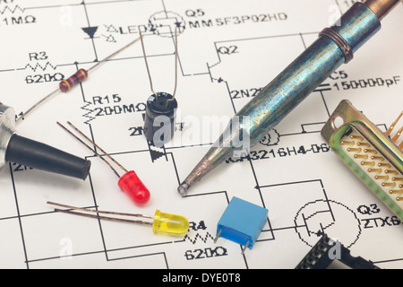 Elektronische Bauteile Stockfoto