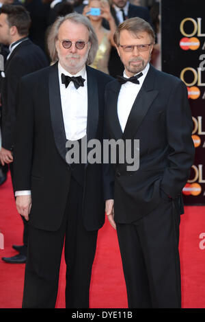 LONDON, ENGLAND - 13.April: Benny Andersson; Bjorn Ulvaeus Laurence Olivier Awards am Royal Opera House am 13. April 2014 in London, England. (Foto: siehe Li) Stockfoto