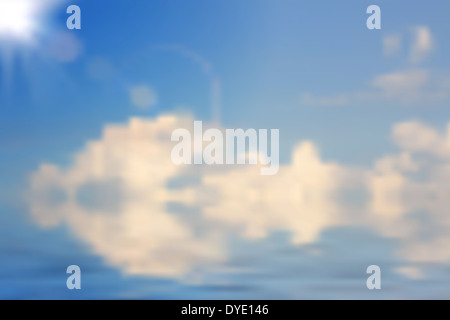 Abstraktes Vektor bewölkten Himmel und Meer-Design. Verlaufsgitter Stockfoto