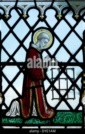 Laurentius Glasmalerei, St. Laurence Church, Winslow, Buckinghamshire, England, UK Stockfoto