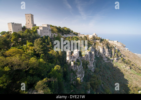 Die Burg von Erice auf Sizilien, Italien. Stockfoto