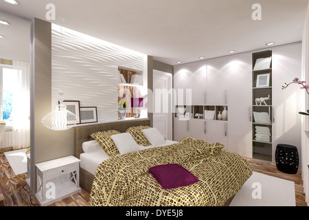Innen Schlafzimmer im modernen Stil. Interior design Stockfoto