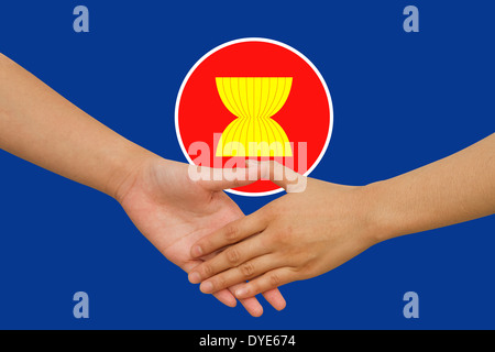 ASEAN Wirtschaftsgemeinschaft Geschäftsmann-Handshake Stockfoto