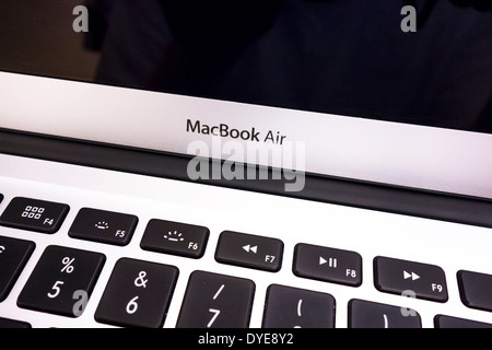 Großansicht der MacBook Air-Tastatur Stockfoto