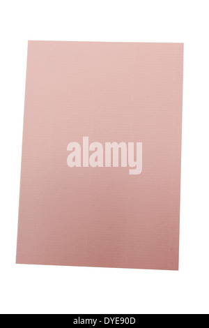 Rosa Karte isoliert auf weißem Hintergrund Stockfoto