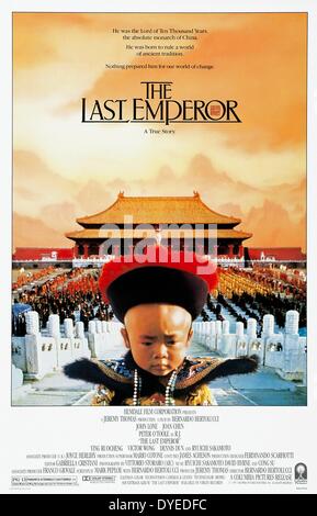 Poster für den Film "Der letzte Kaiser" ein 1987 Biopic über das Leben von Pu Yi, dem letzten Kaiser von China, Drehbuch von Mark Peploe, Bernardo Bertolucci. von Bertolucci geleitet und 1987 von Columbia Pictures geschrieben Stockfoto