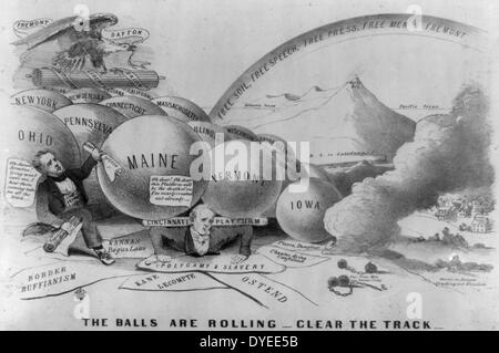 Die Kugeln rollen - den Anschluss 1856. N. und Currier Ives Stockfoto