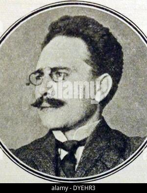 Karl Liebknecht (13. August 1871, Leipzig, Sachsen, Deutschland - 15. Januar 1919, Berlin, Deutschland) war ein deutscher Sozialist und Mitbegründer mit Rosa Luxemburg von der Spartacist League und der Kommunistischen Partei Deutschlands. Stockfoto