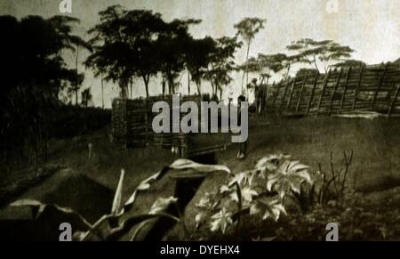 Weltkrieg - Französisch afrikanischen Befestigungsanlagen an Doume (in der französischen Kolonie Kamerun). 1915 Stockfoto