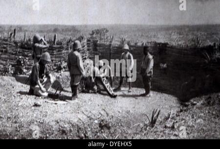 Weltkrieg - Französisch afrikanischen Befestigungsanlagen an Doume (in der französischen Kolonie Kamerun). 1915 Stockfoto