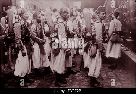 Foto zeigt algerische Soldaten in Europa im ersten Weltkrieg. Stockfoto