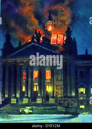 Der Reichstagsbrand wurde ein Brandanschlag auf das Reichstagsgebäude in Berlin am 27. Februar 1933. Die Veranstaltung wird als eine zentrale Rolle bei der Gründung des nationalsozialistischen Deutschland zu sehen Stockfoto