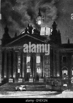 Der Reichstagsbrand wurde ein Brandanschlag auf das Reichstagsgebäude in Berlin am 27. Februar 1933. Die Veranstaltung wird als eine zentrale Rolle bei der Gründung des nationalsozialistischen Deutschland zu sehen Stockfoto