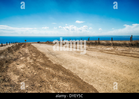 Ein Hügel oben Feldweg auf der Fleurieu-Halbinsel South Australia Stockfoto