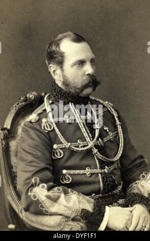 Zar Alexander II, Kaiser von Russland, Brustbild, sitzend, mit Blick direkt zwischen 1870 und 1886. Stockfoto