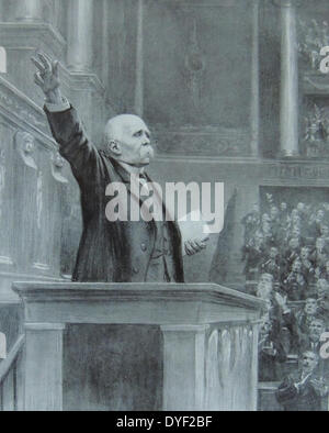 Georges Clemenceau Adressierung der Abgeordnetenkammer am 11. November 1918, den Waffenstillstand zu verkünden (Ende der Feindseligkeiten), Erster Weltkrieg Stockfoto