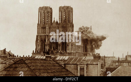 Die Zerstörung der Kathedrale von Reims Stockfoto