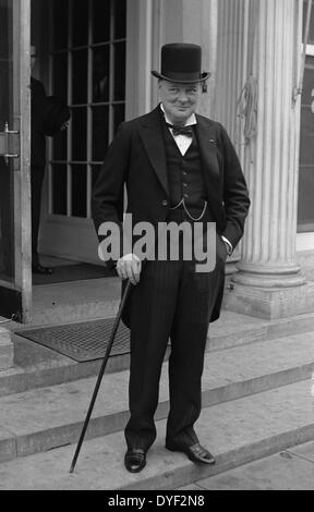Winston Churchill. Schwarz-weiß Foto des britischen Politikers, war der Premierminister des Vereinigten Königreichs von 1940 bis 1945 und erneut von 1951 bis 1955. Vom 1929 Stockfoto