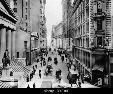 Wall Street. Osten von Nassau St, New York City, 1911 Stockfoto