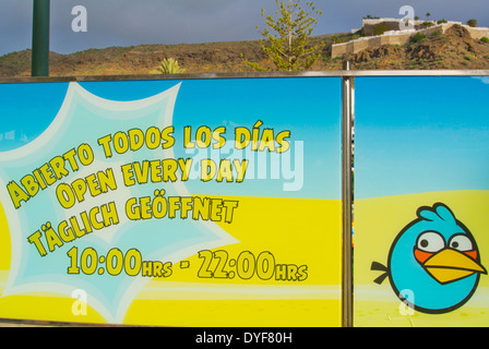 Angry Birds-Themenpark, Puerto Rico, Gran Canaria Insel, Kanaren, Spanien, Europa Stockfoto