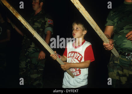 Stone Mountain, GA, USA. 15. April 2014. Weiße Patriot Party/KKK rally in der Nähe von Stone Mountain GA 1985 © Robin Nelson/ZUMAPRESS.com/Alamy Live-Nachrichten Stockfoto