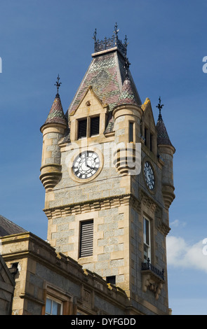 Nahaufnahme von Huntly Stadthaus, Huntly, Aberdeenshire, Schottland. Stockfoto