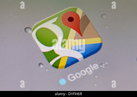 Google maps app Logo Symbol auf iPad apps Logos icons Stockfoto