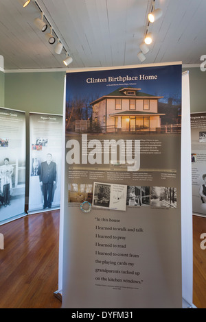 USA, Arkansas, Hoffnung, Geburtsort des ehemaligen Präsidenten Bill Clinton, Visitor Center display Stockfoto