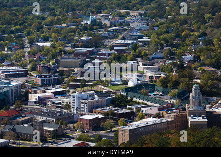 USA, Arkansas, heiße Quellen, erhöhten Blick auf die Stadt von Hot Springs Mountain Tower Stockfoto