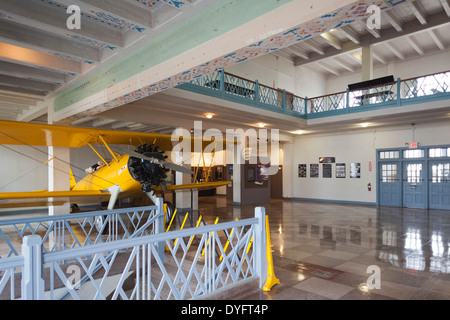 USA, Kansas, Wichita, Kansas Aviation Museum, Stearman Doppeldecker, hergestellt in Wichita in den 1930ern-Ära Stockfoto