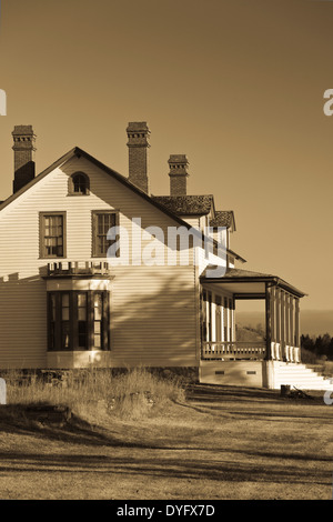 USA, North Dakota, Mandan, Fort Abraham Lincoln State Park, Custer Haus Residenz von Lt. Col George Custer Stockfoto