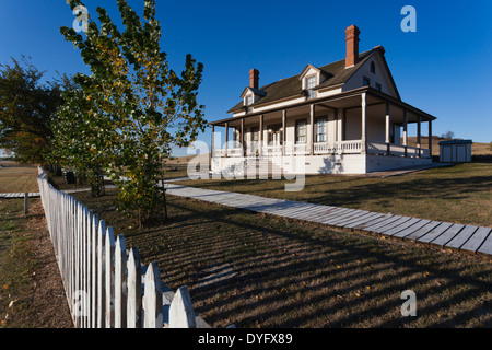 USA, North Dakota, Mandan, Fort Abraham Lincoln State Park, Custer Haus Residenz von Lt. Col George Custer Stockfoto