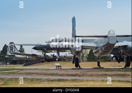 USA, South Dakota, Rapid City, South Dakota Air and Space Museum, USAF B-29, Bomber B-1 b und b-25 bomber Stockfoto