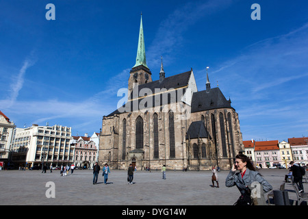 Pilsen, Kathedrale St. Bartholomäus Pilsen Tschechien Stockfoto