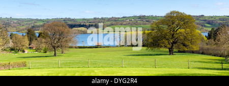 Blagdon See Somerset Panorama im Chew Valley am Rande der Mendip Hills südlich von Bristol bietet Trinkwasser Stockfoto