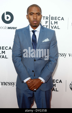 Rapper Nas besucht die Weltpremiere von "Zeit ist Illmatic" die 2014 TriBeCa Film Festival Opening Night. Stockfoto