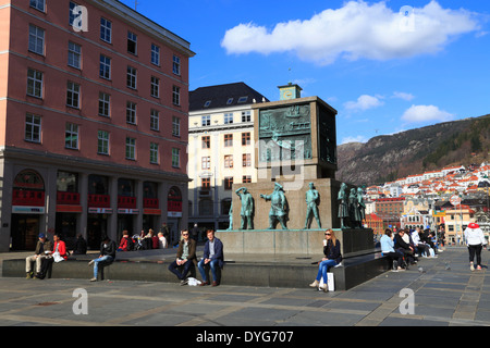 Sjømannsmonumentet in Torgallmenningen, Bergen, Norwegen Stockfoto